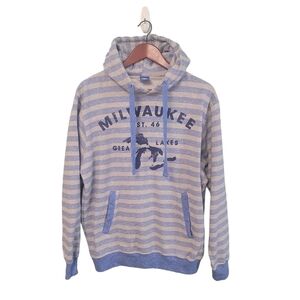 Brew City Milwaukee Great Lakes Graphic Hooded Sweatshirt‎ Mens Size Medium